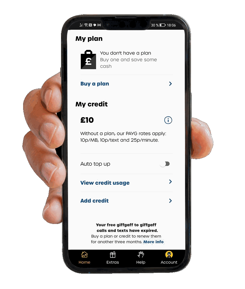 giffgaff app screenshot 2