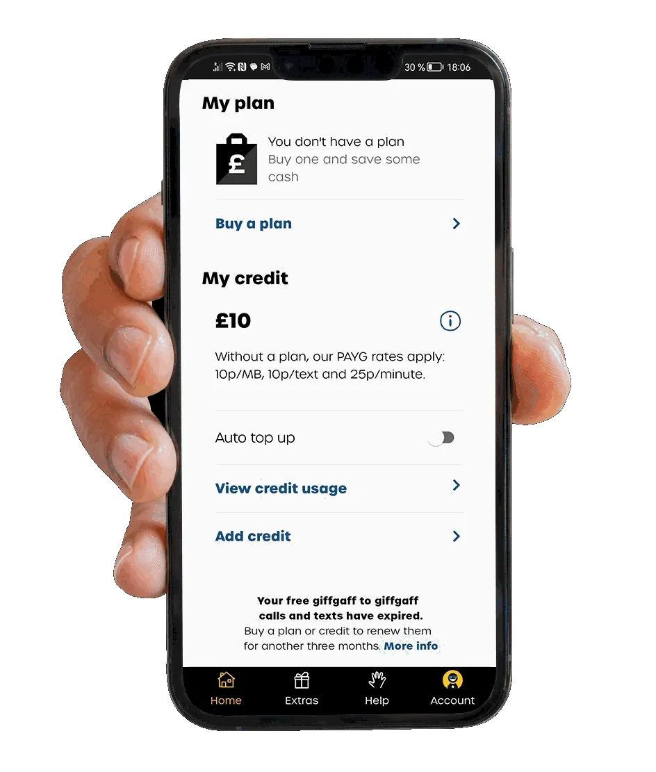 giffgaff app screenshot 2